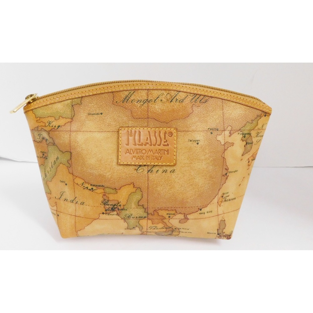Alviero‎ Martini Bag 1A Classe Italian Geo Print World Map Small Clutch Bag
